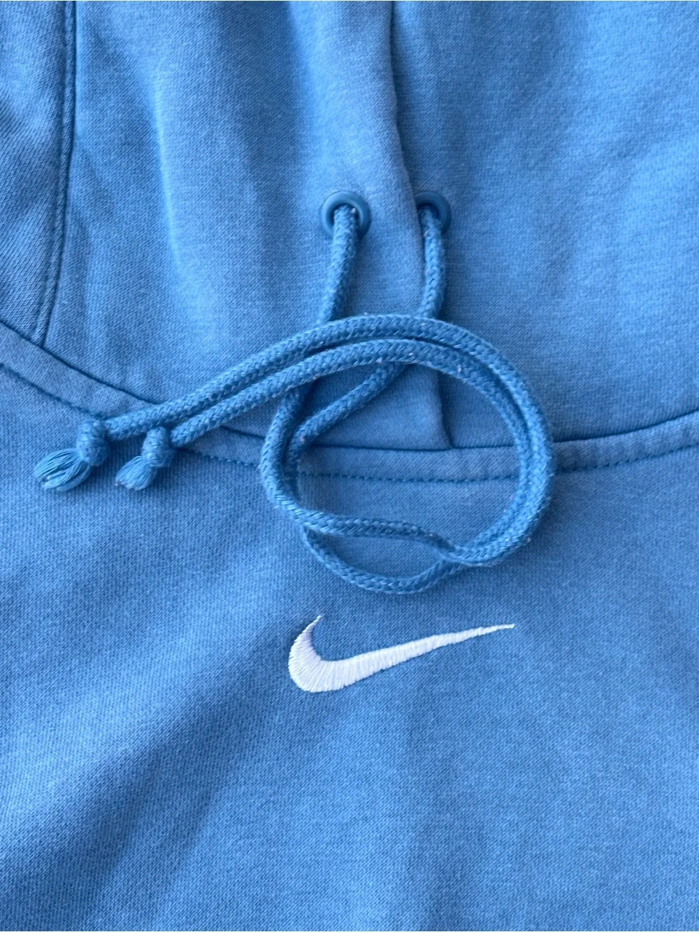 Nike Teal Blue Cropped Hoodie Sweatshirt